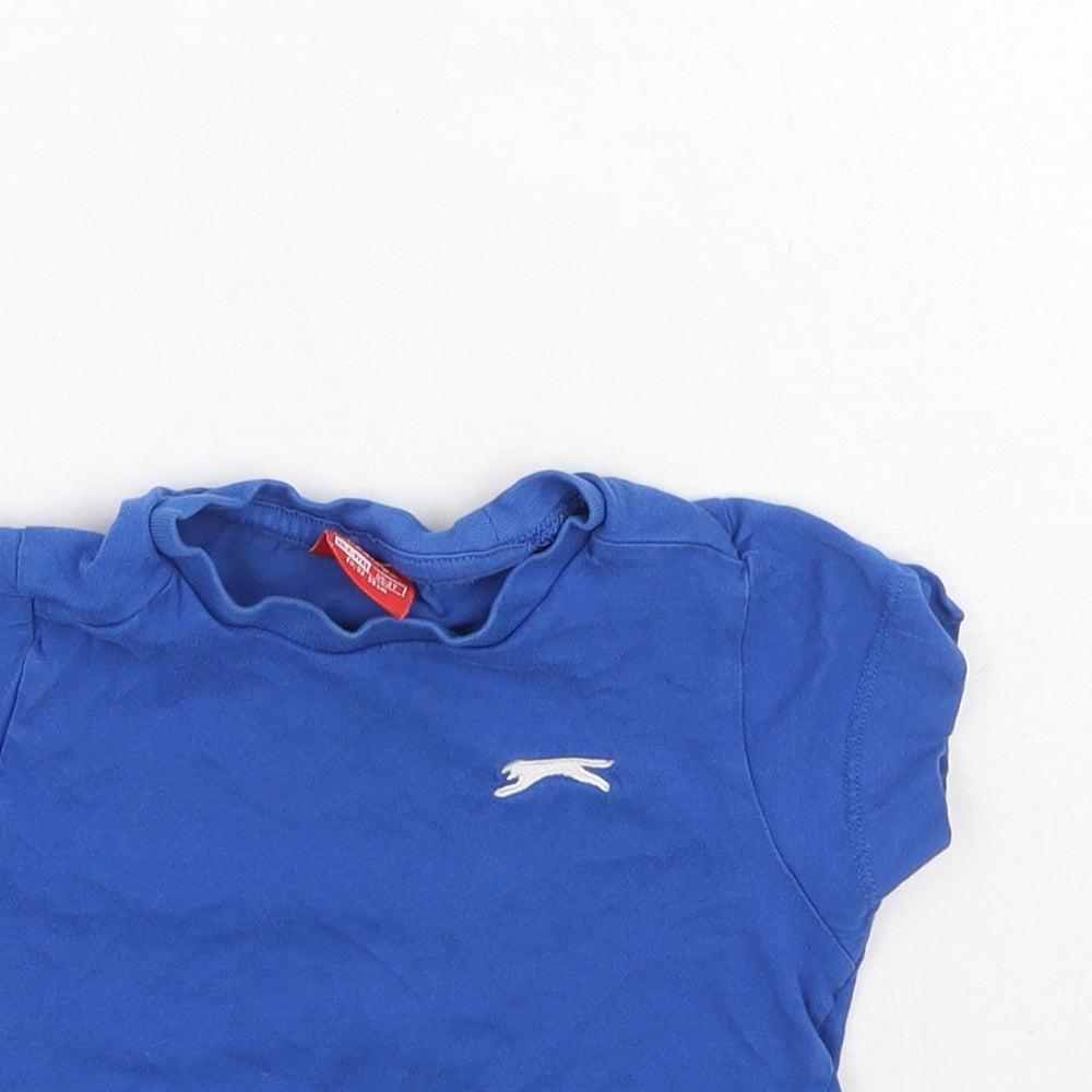 Slazenger Boys Blue  Cotton Basic Casual Size 3-4 Years Round Neck