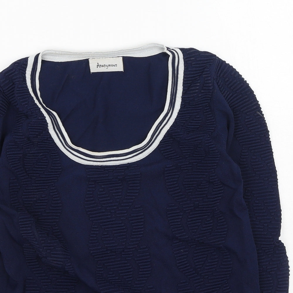 Anonymous Womens Multicoloured Round Neck  Viscose Pullover Jumper Size S