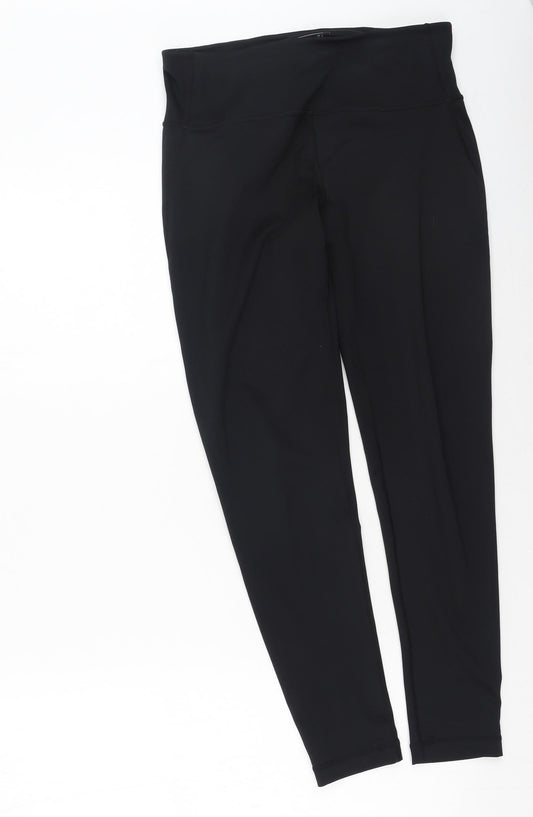 Lapasa Womens Black  Polyester Pedal Pusher Leggings Size M L26 in Regular