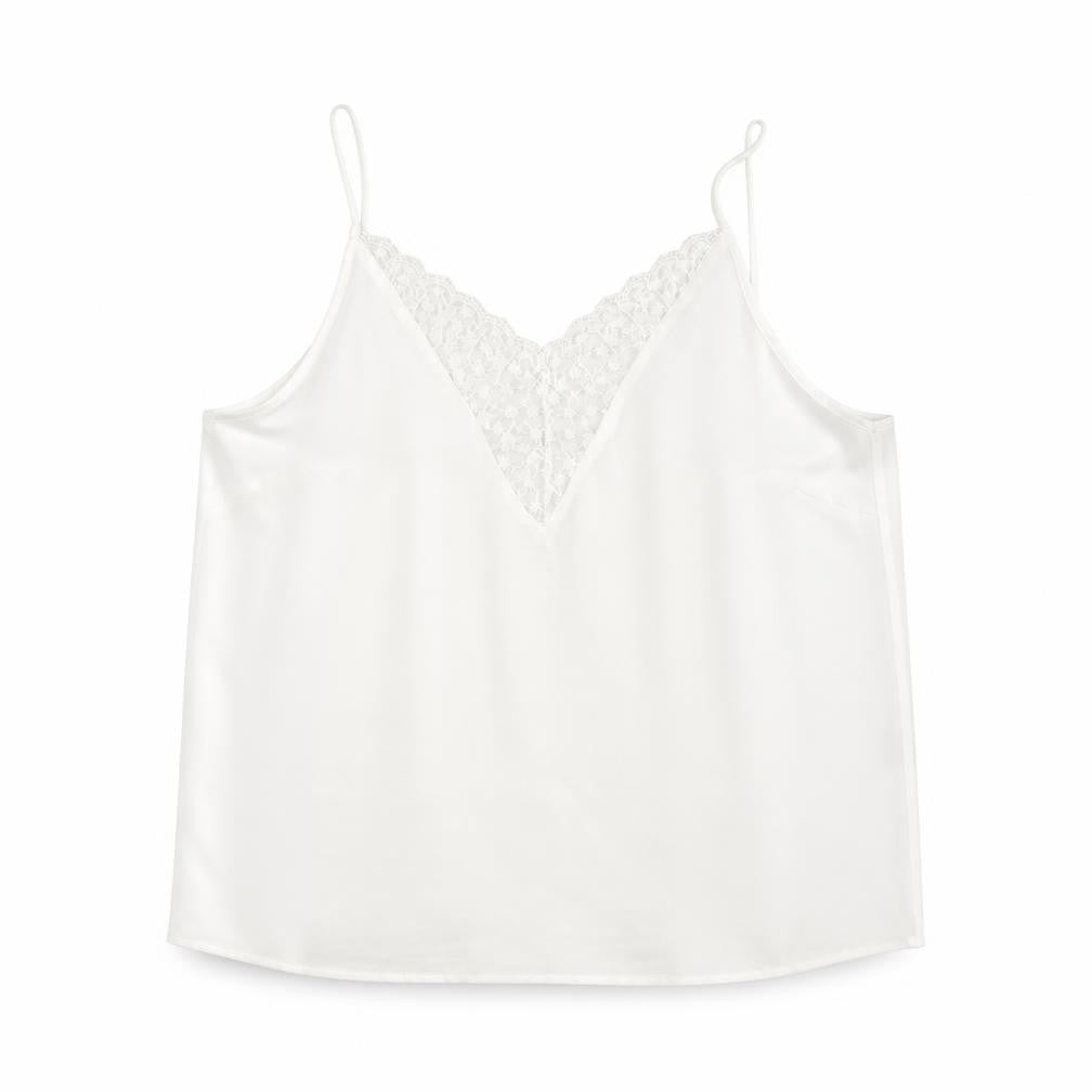 SheIn Womens White  Polyester Camisole Tank Size XL V-Neck