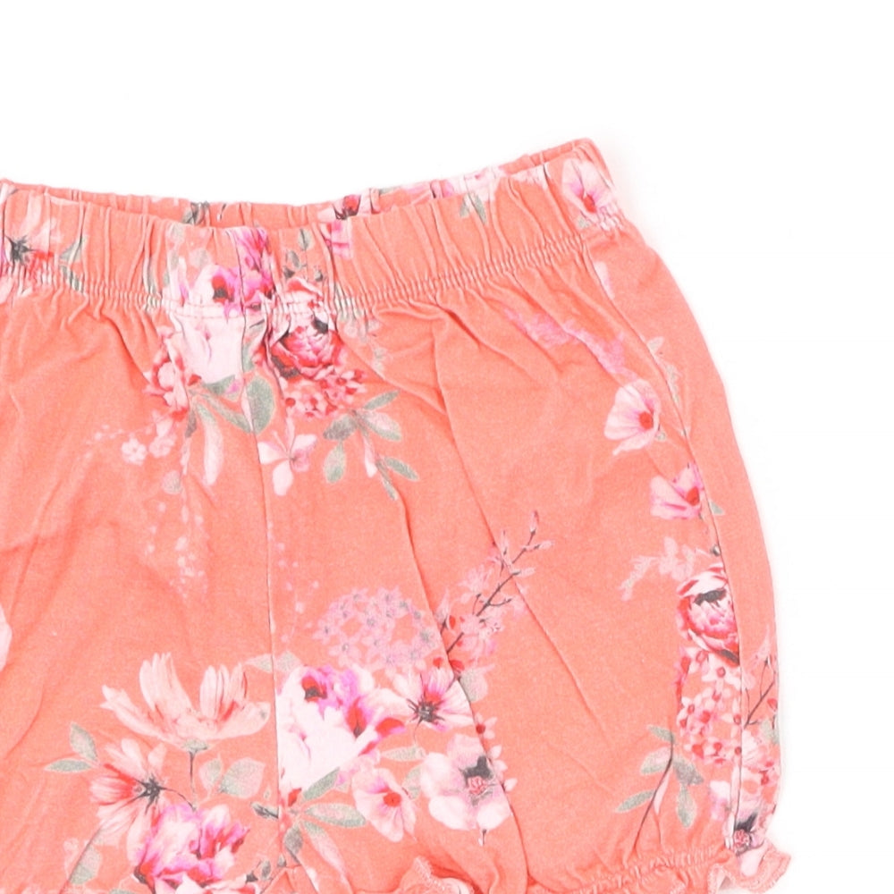 NEXT Girls Multicoloured Floral Cotton Cropped Trousers Size 6-9 Months