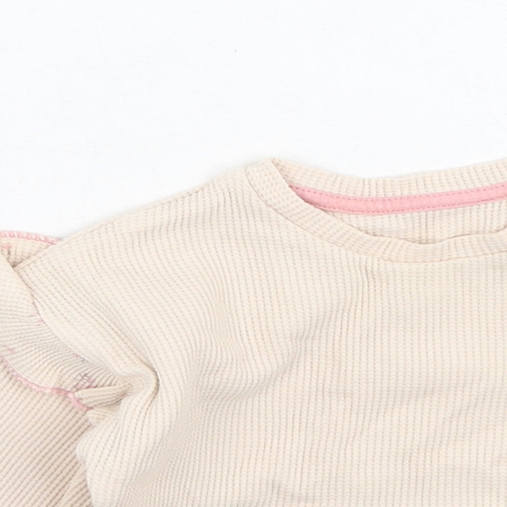Preworn Girls Pink  Cotton Pullover Jumper Size 6-9 Months