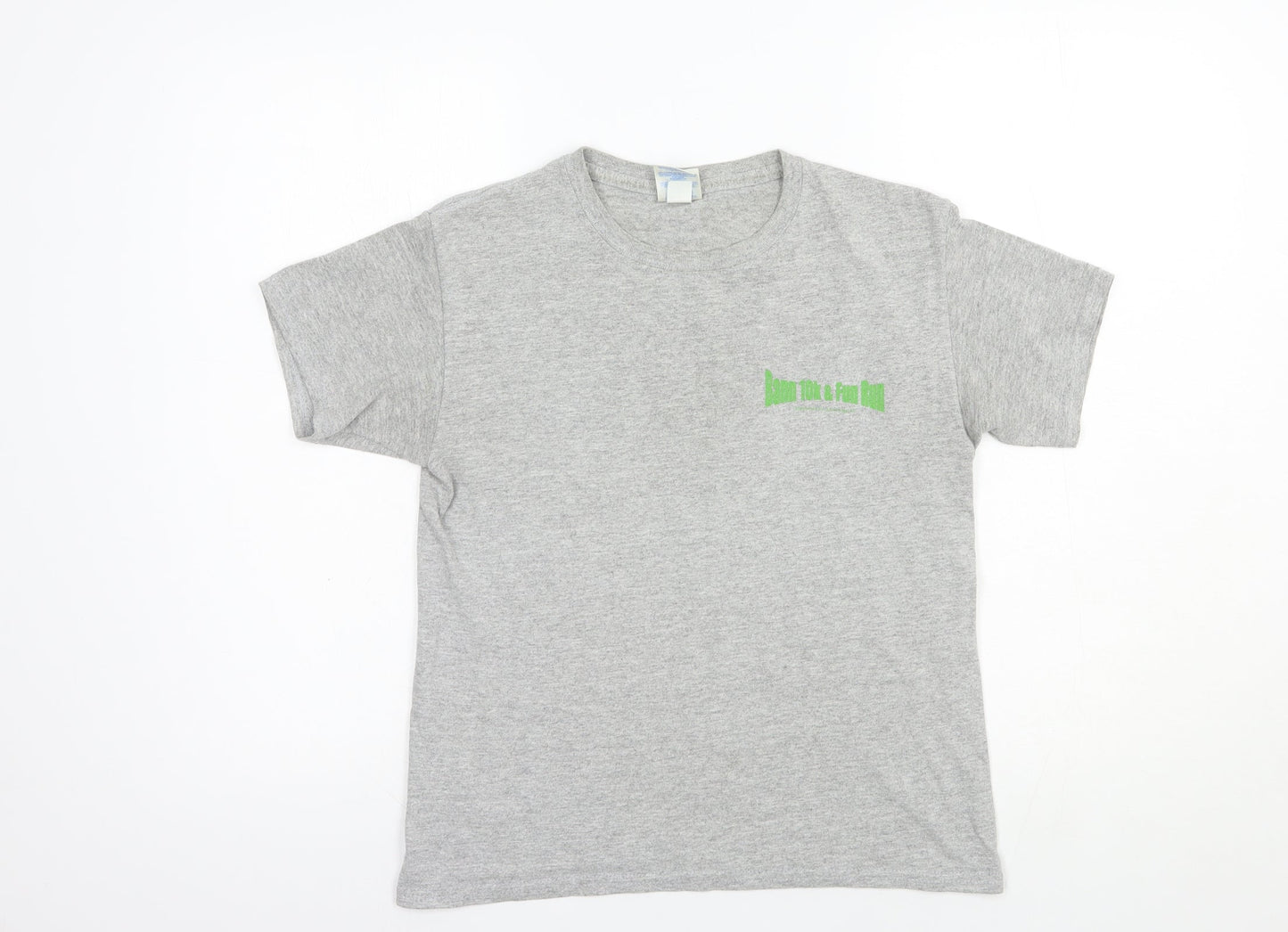 Gildan Womens Grey  Cotton Basic T-Shirt Size M Crew Neck
