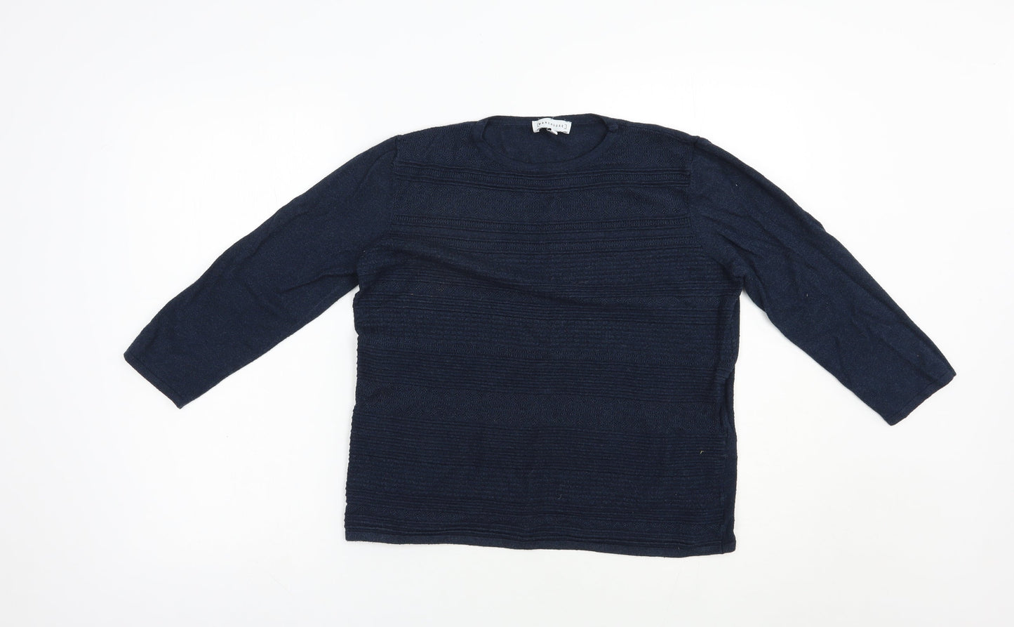 Warehouse Womens Blue Crew Neck  Viscose Pullover Jumper Size 14