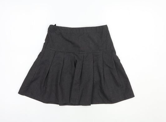 NEXT Girls Grey  Polyester Pleated Skirt Size 10 Years  Regular Zip - Schoolwear