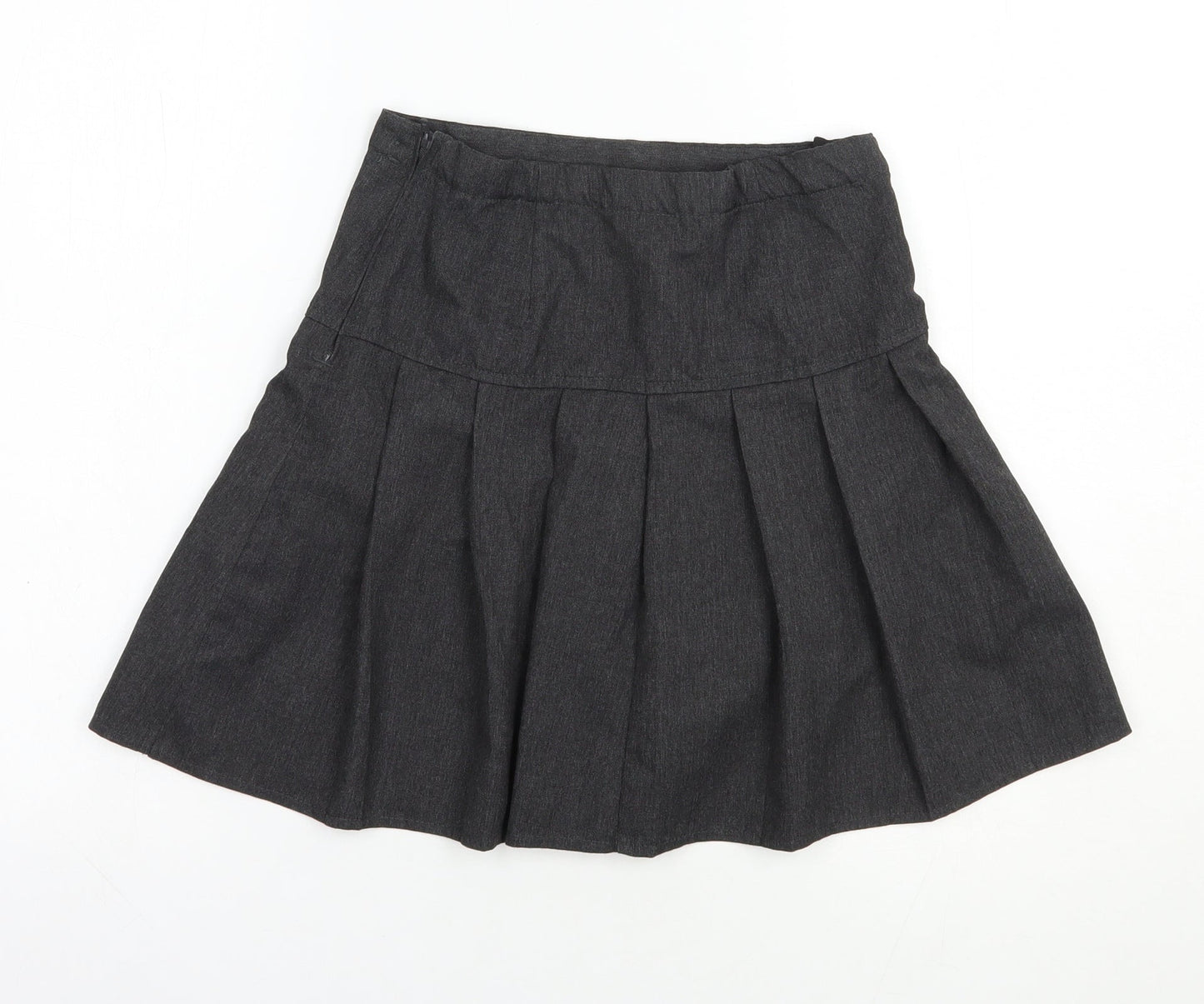 NEXT Girls Grey  Polyester Pleated Skirt Size 10 Years  Regular Zip - Schoolwear