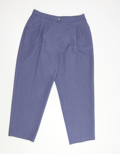 St Michael Womens Blue Polyester Dress Pants Trousers Size 20 L28 in Regular Button