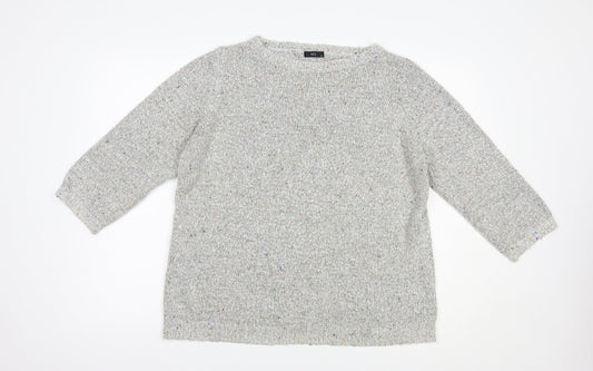 M&Co Womens Grey Boat Neck  Acrylic Pullover Jumper Size 18