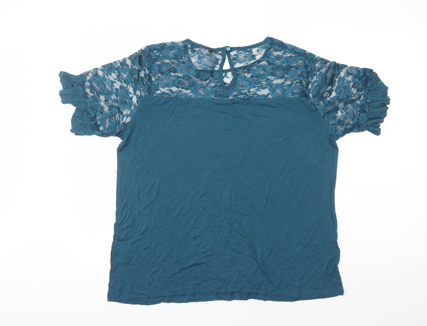 Studio Womens Blue  Polyester Basic Blouse Size 12 Crew Neck - Size 12/14