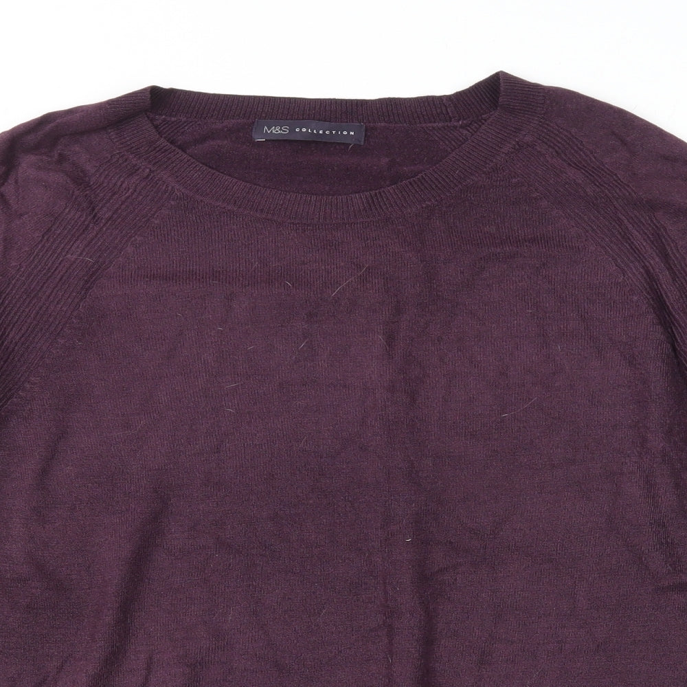 Marks and Spencer Womens Purple  Acrylic Pullover Sweatshirt Size 12