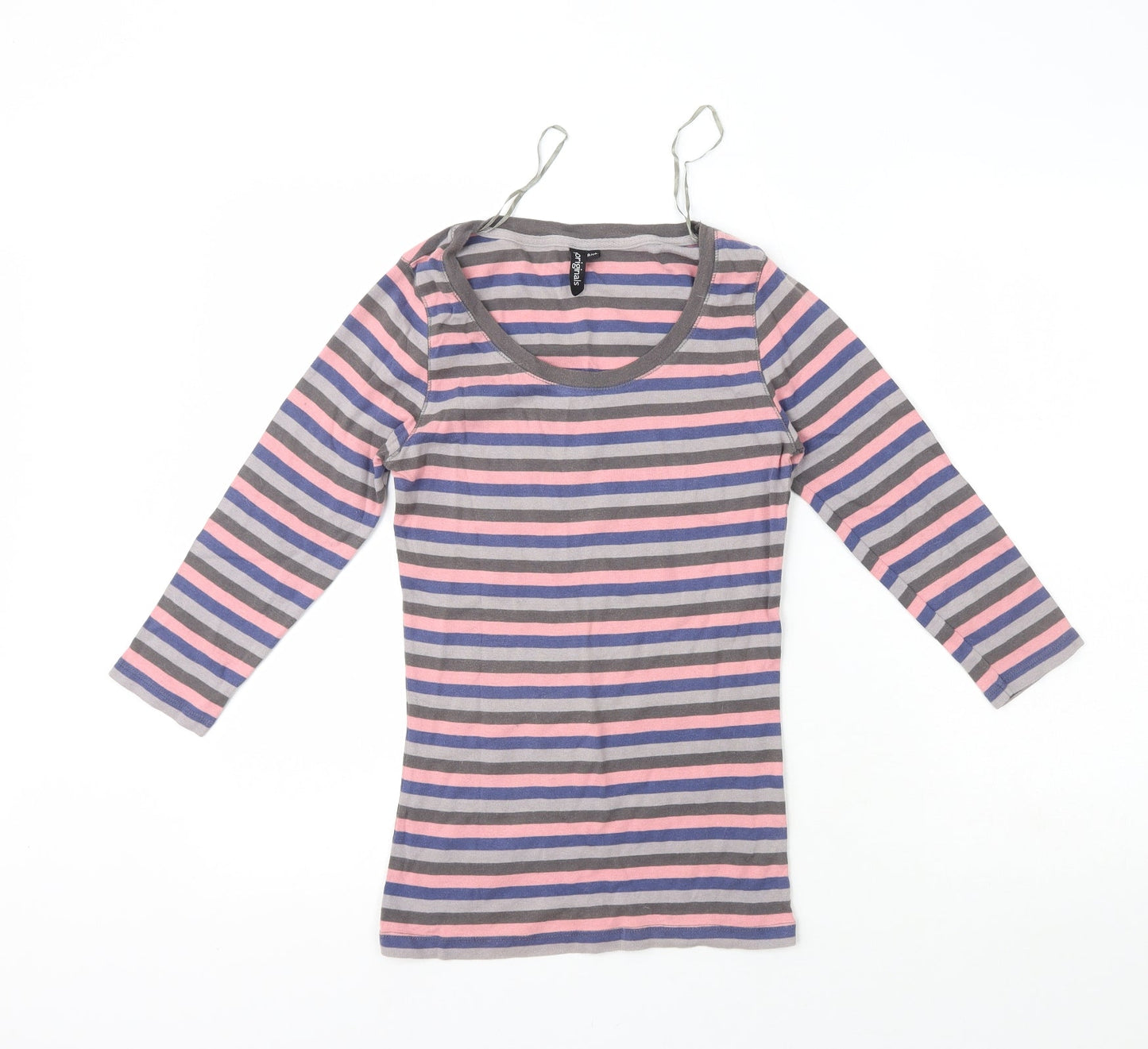 Originals Womens Multicoloured Crew Neck Striped 100% Cotton Pullover Jumper Size 8   - Size 8/10
