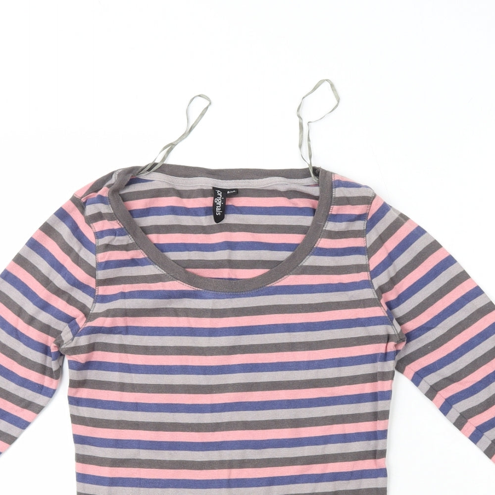 Originals Womens Multicoloured Crew Neck Striped 100% Cotton Pullover Jumper Size 8   - Size 8/10