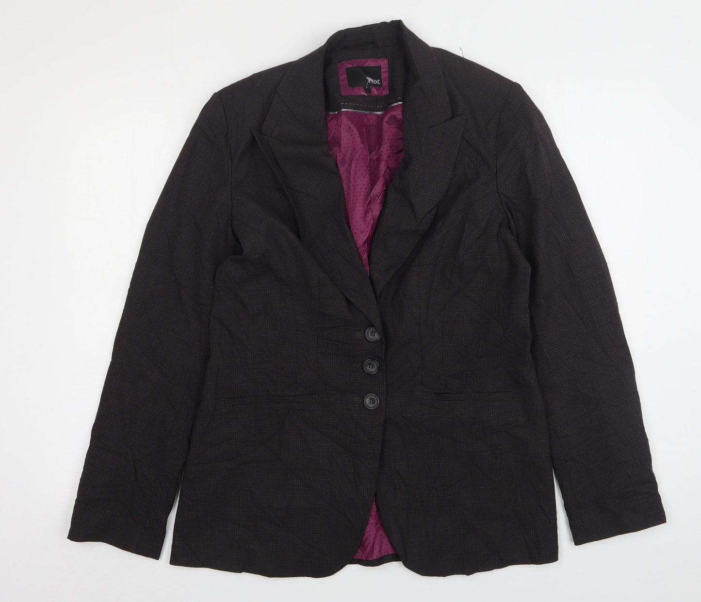 NEXT Womens Multicoloured Check Polyester Jacket Suit Jacket Size 16
