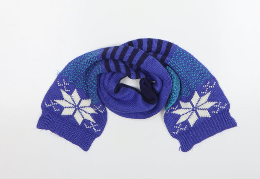 George Boys Blue Fair Isle Acrylic Scarf  Size Regular