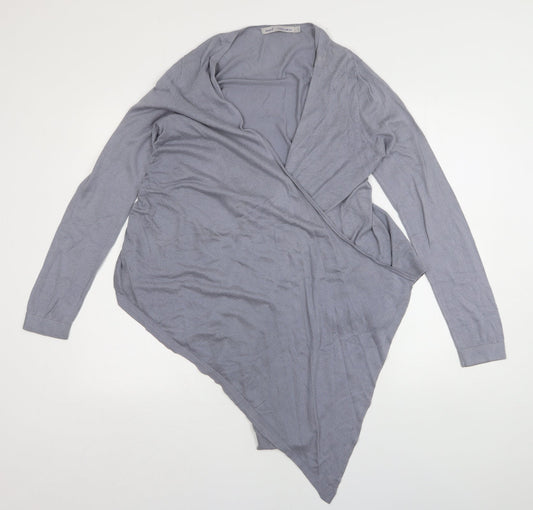 NEXT Womens Grey V-Neck  Viscose Cardigan Jumper Size 14
