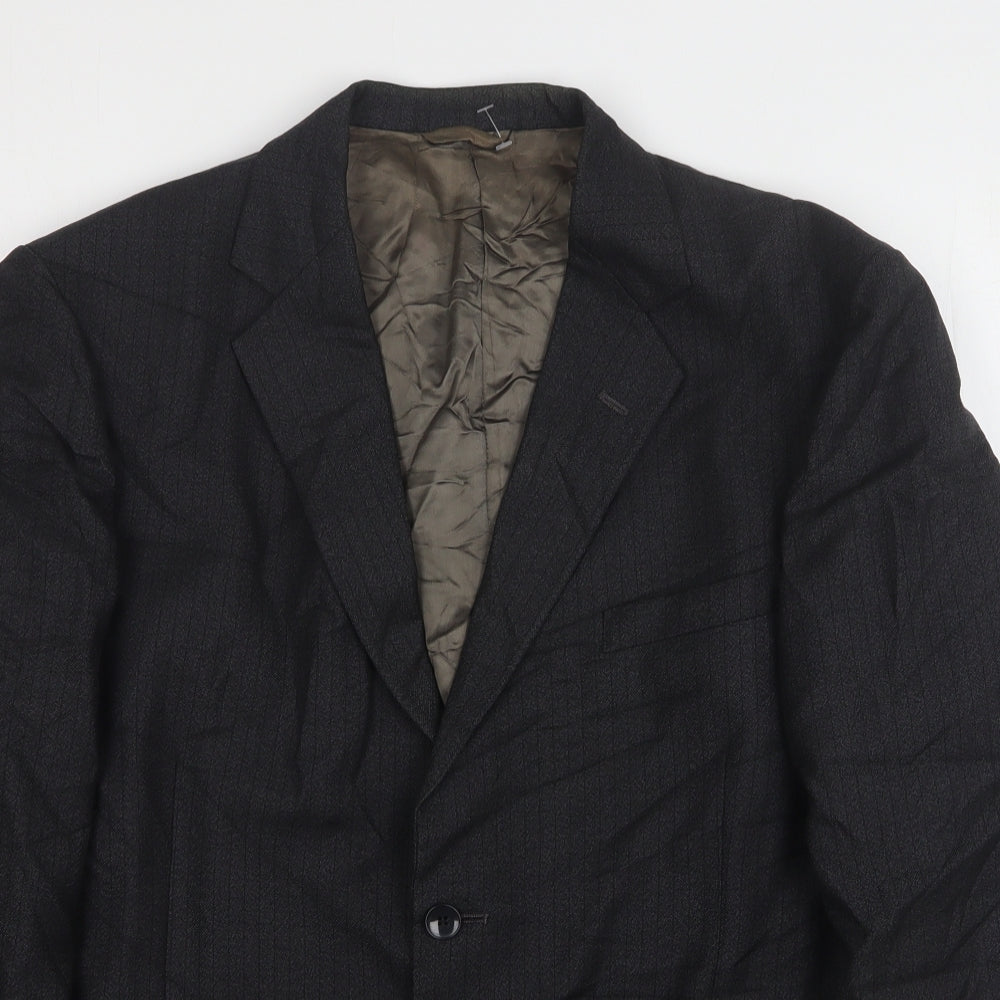 Jackson The Tailor  Mens Grey Striped Polyester Jacket Suit Jacket Size 44