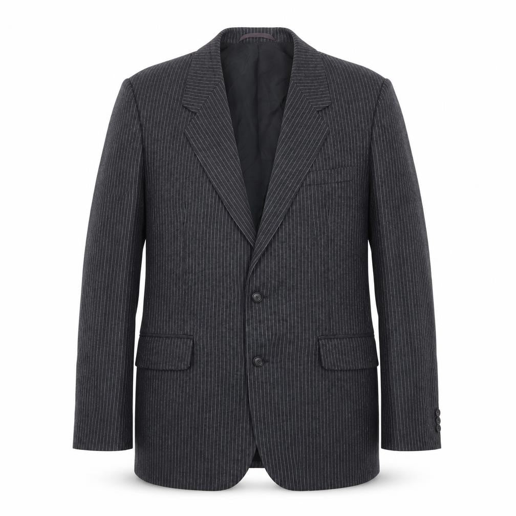 Burton  Mens Grey Striped Wool Jacket Suit Jacket Size 38