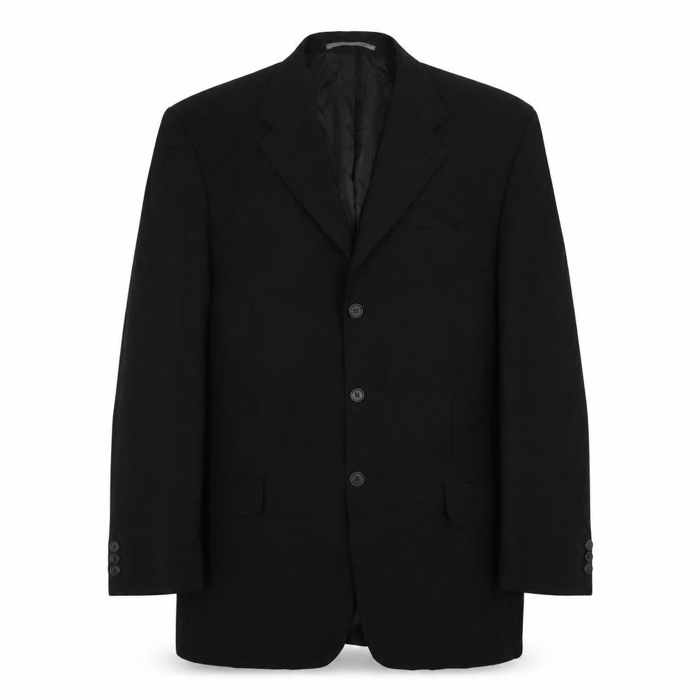 NEXT Mens Black Check Wool Jacket Suit Jacket Size 44