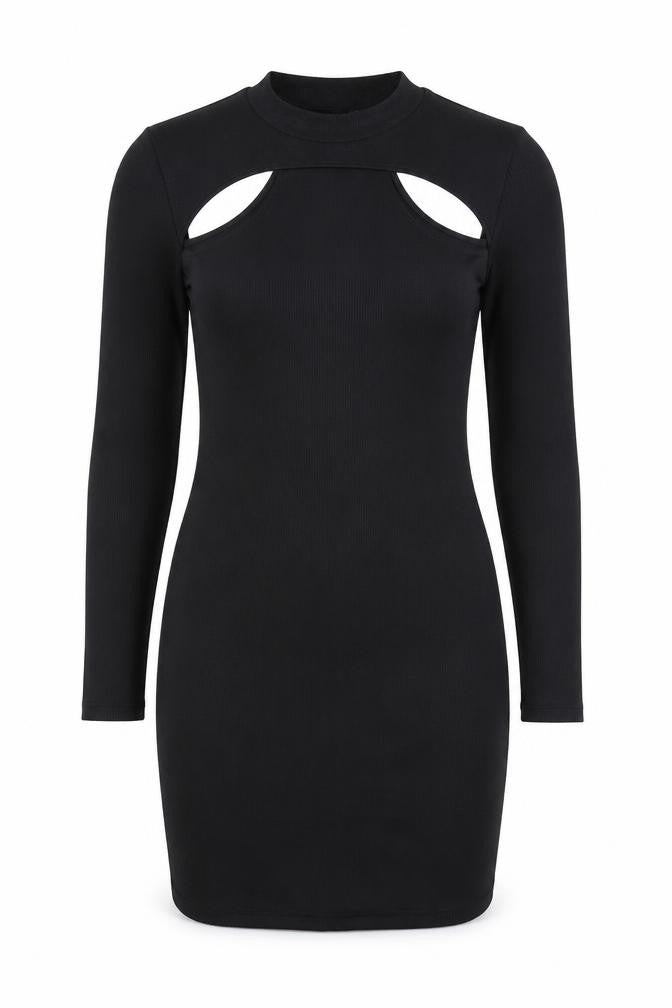 H&M Womens Black  Polyester Bodycon  Size M  Round Neck Pullover