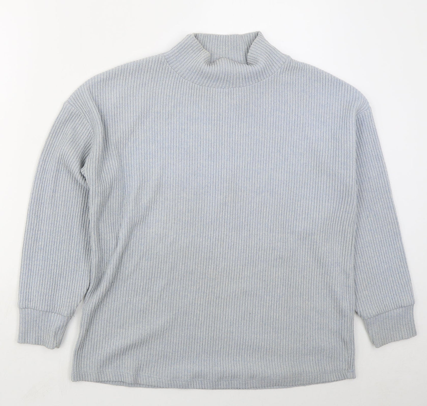 TU Womens Blue High Neck  Polyester Pullover Jumper Size 10