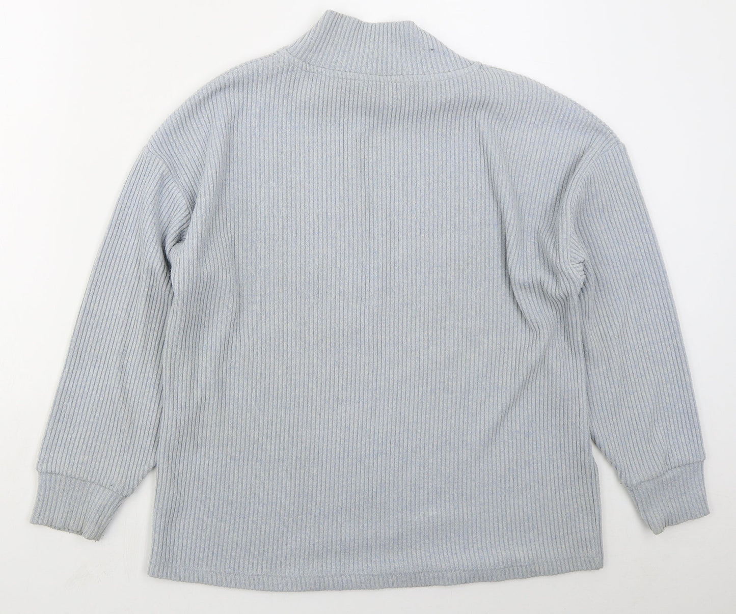 TU Womens Blue High Neck  Polyester Pullover Jumper Size 10
