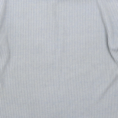 Tu Womens Blue High Neck  Polyester Pullover Jumper Size 10