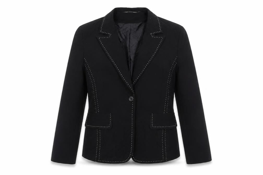 YFN Collection Womens Black  Polyester Jacket Suit Jacket Size 12