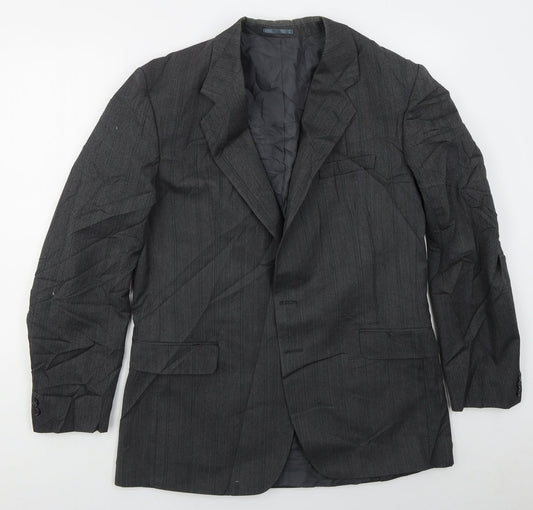 Chesterfield Mens Grey Herringbone Wool Jacket Suit Jacket Size 40