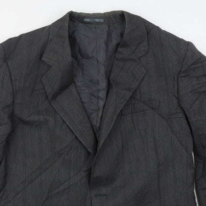 Chesterfield Mens Grey Herringbone Wool Jacket Suit Jacket Size 40