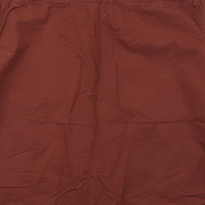 Marks & Spencer Mens Red  Cotton  Button-Up Size L Collared Button - Rust Coloured