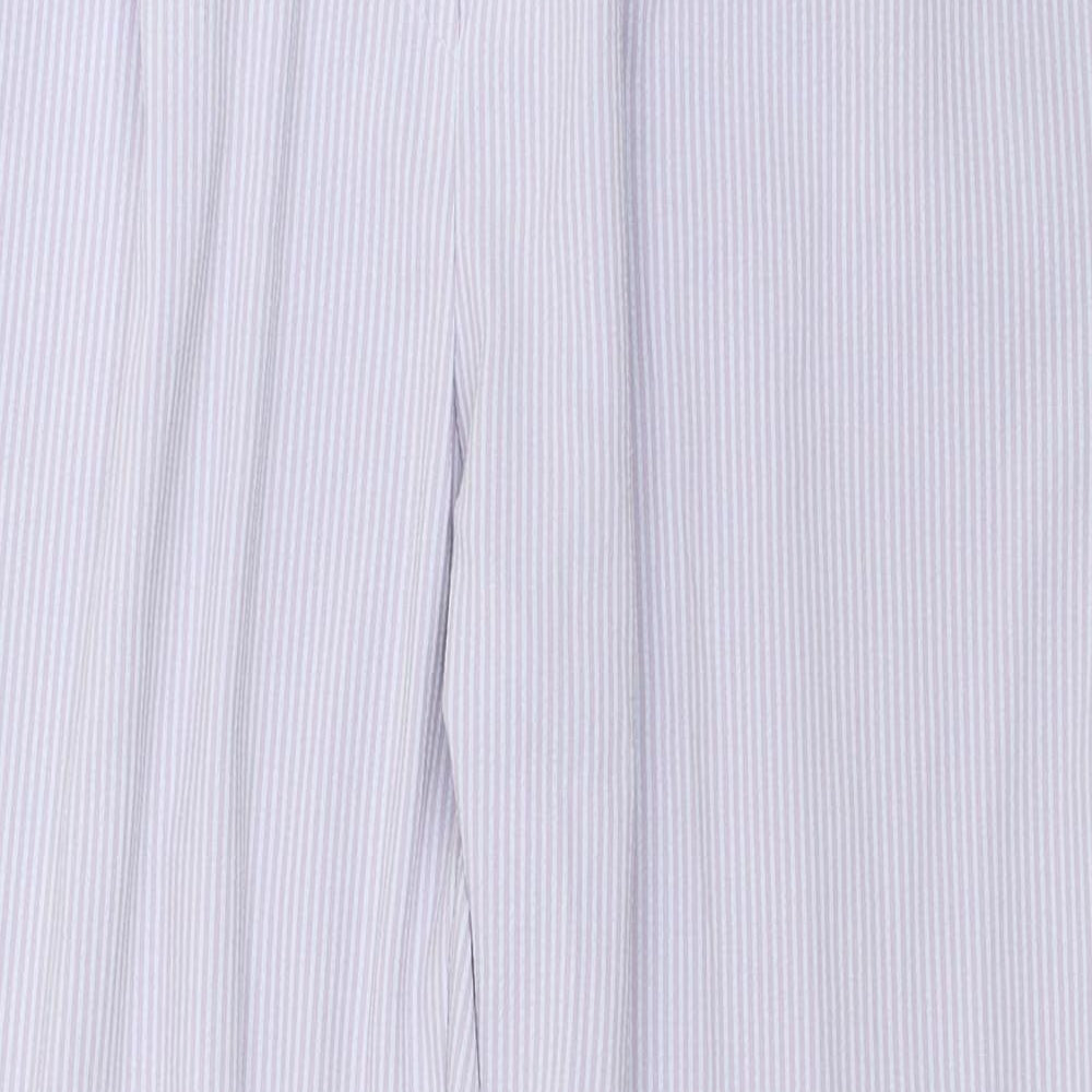 Marks and Spencer Womens Purple Striped Polyester Trousers  Size 12 L26 in Regular