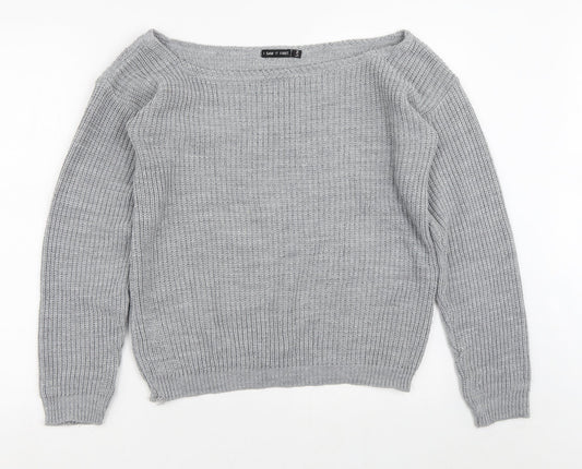 I SAW IT FIRST Mens Grey Round Neck  Acrylic Pullover Jumper Size S