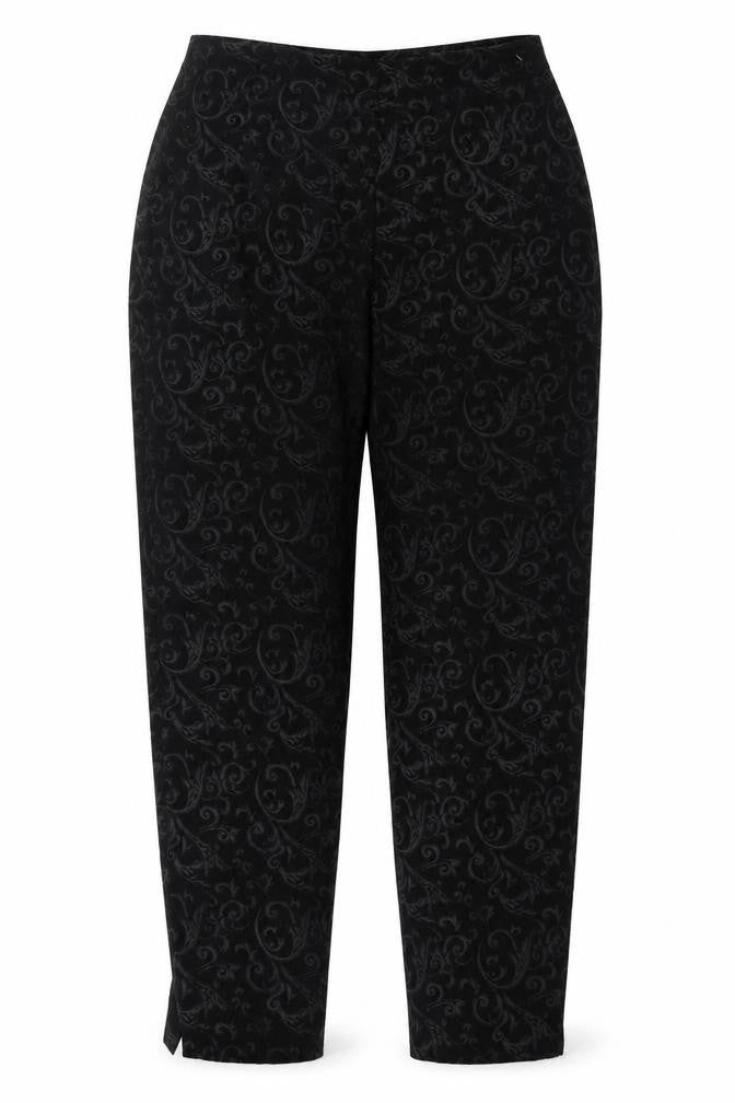 NEXT Womens Black Geometric Polyester Trousers  Size 14 L28 in Regular