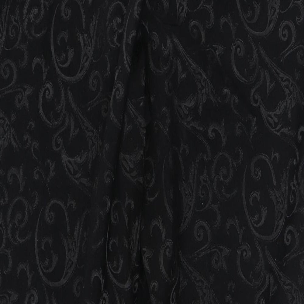NEXT Womens Black Geometric Polyester Trousers  Size 14 L28 in Regular