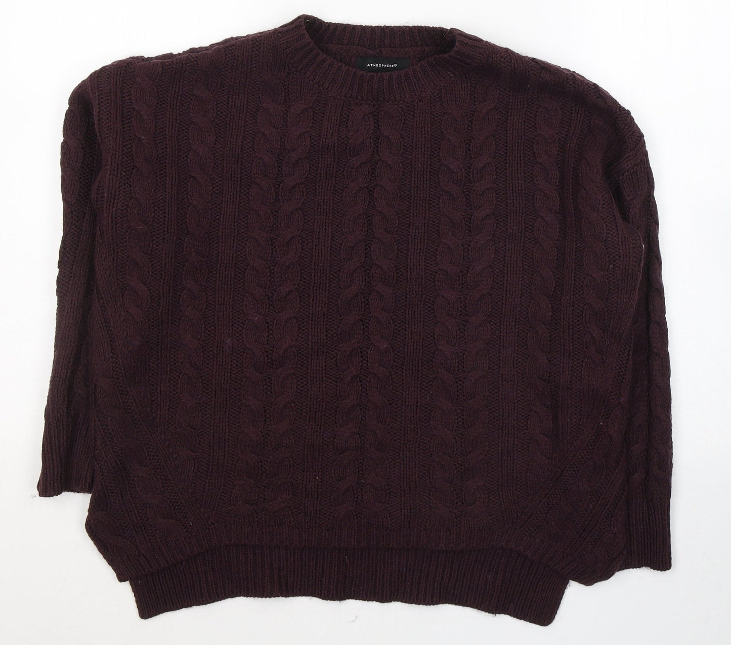 Atmosphere Womens Red Round Neck  Acrylic Pullover Jumper Size 6