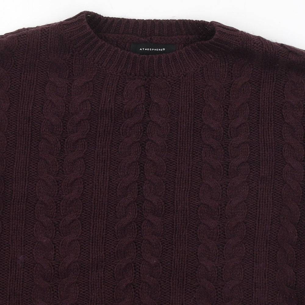 Atmosphere Womens Red Round Neck  Acrylic Pullover Jumper Size 6