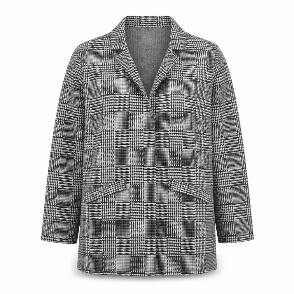 Papaya Womens Black Geometric  Jacket Blazer Size 12