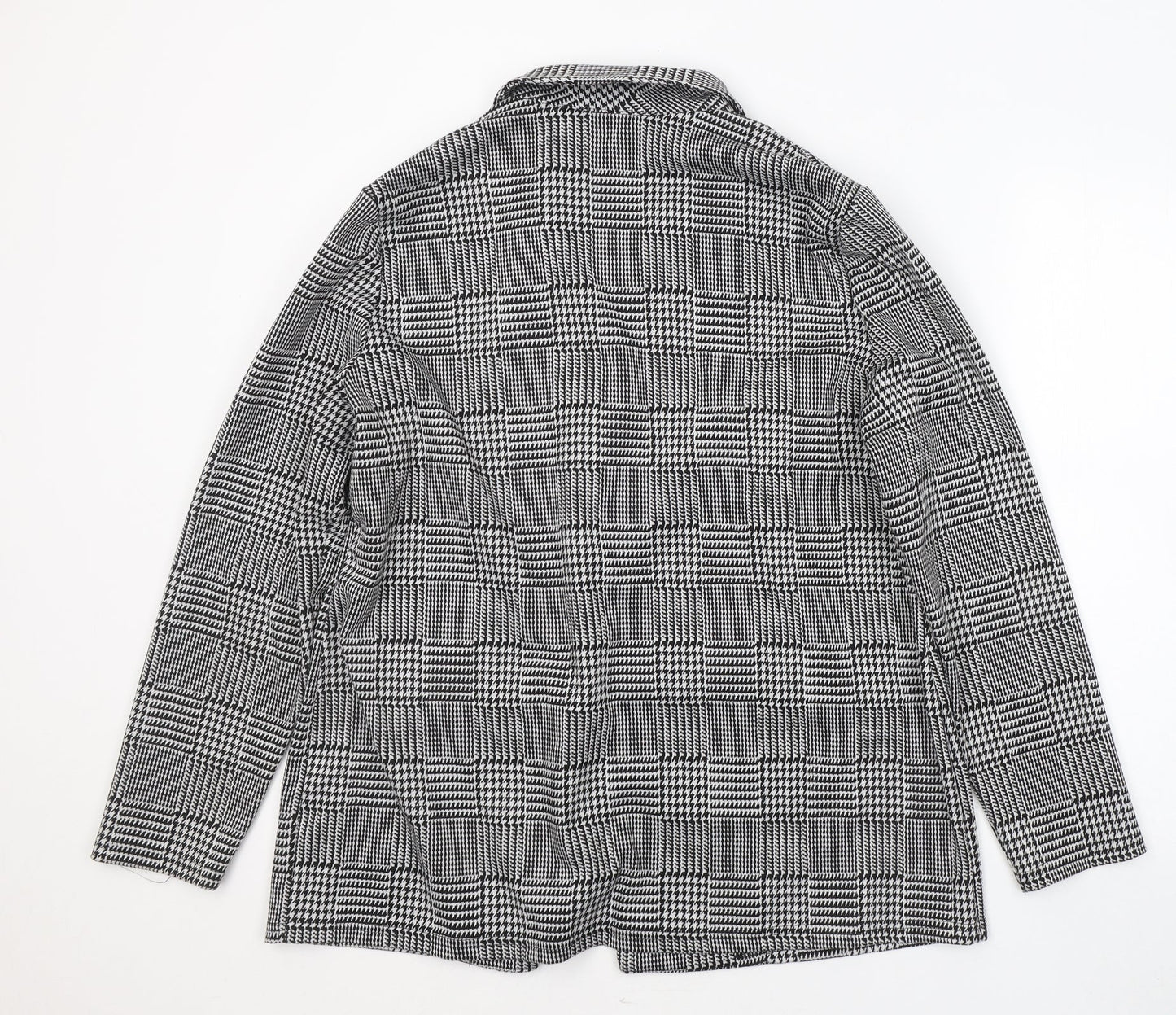 Papaya Womens Black Geometric  Jacket Blazer Size 12