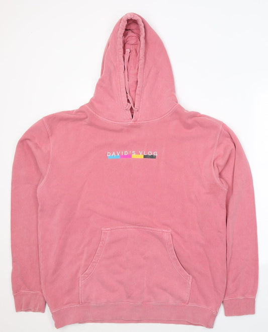 Independent Trading Company Womens Pink  Cotton Pullover Hoodie Size L  Pullover - David's Vlog
