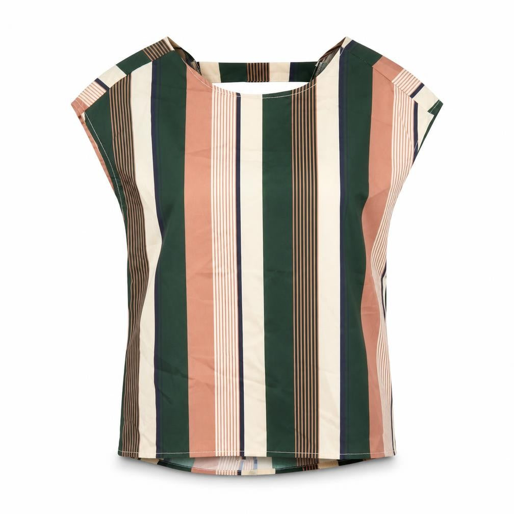 SheIn Womens Multicoloured Striped Polyester Jersey Blouse Size XS Round Neck