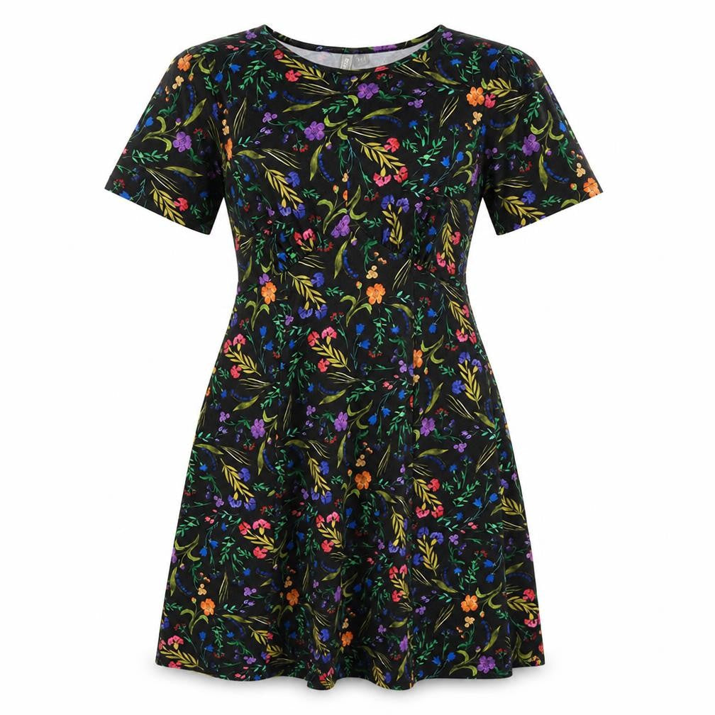 ASOS Womens Multicoloured Floral Polyester Skater Dress  Size 8  Crew Neck Pullover
