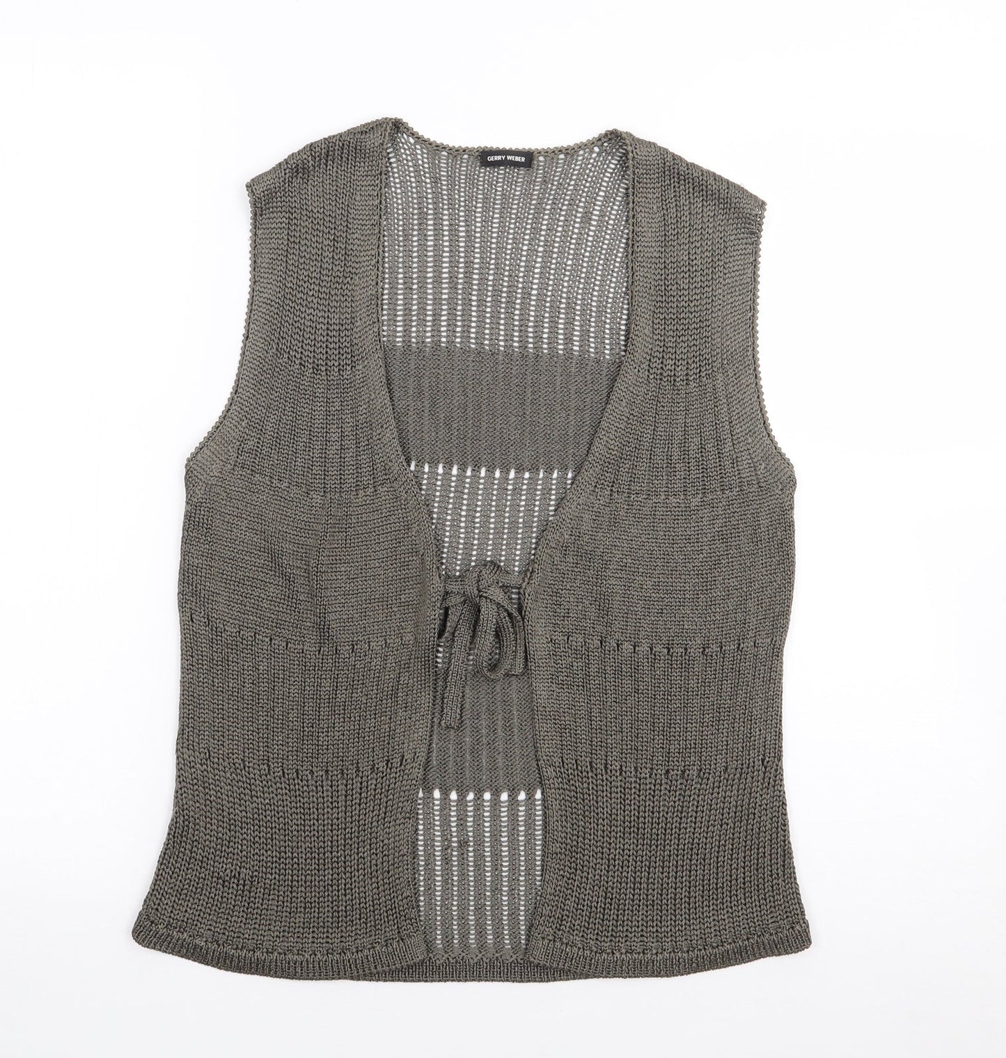 Gerry Weber Womens Green V-Neck  Viscose Cardigan Jumper Size 12