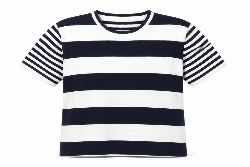Via Appia Womens Multicoloured Striped Viscose Jersey T-Shirt Size 12 Crew Neck