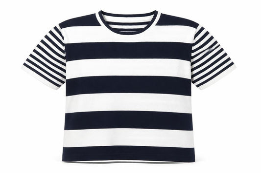 Via Appia Womens Multicoloured Striped Viscose Jersey T-Shirt Size 12 Crew Neck