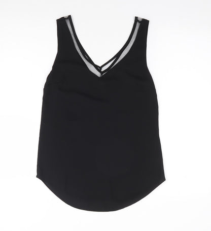 ASOS Womens Black  Polyester Jersey Tank Size 6 V-Neck
