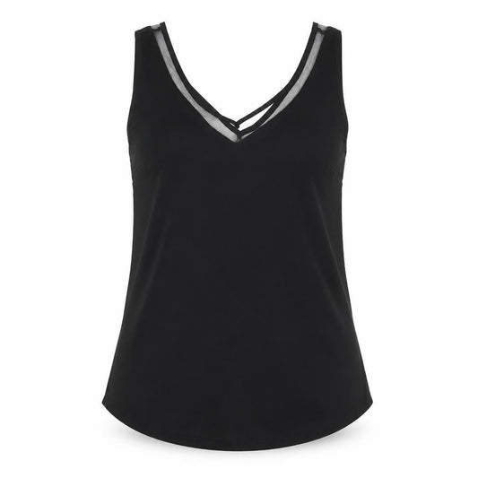 ASOS Womens Black  Polyester Jersey Tank Size 6 V-Neck