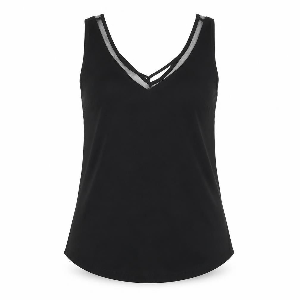 ASOS Womens Black  Polyester Jersey Tank Size 6 V-Neck