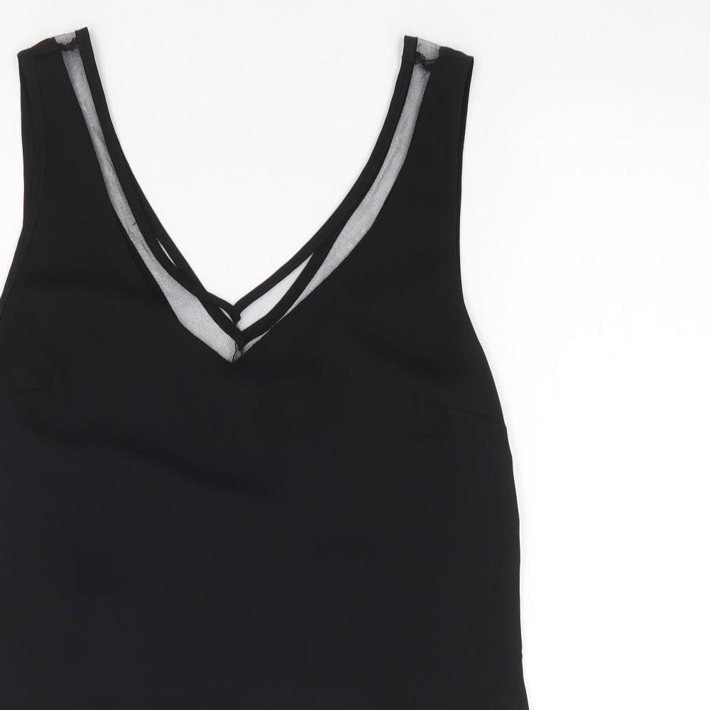 ASOS Womens Black  Polyester Jersey Tank Size 6 V-Neck