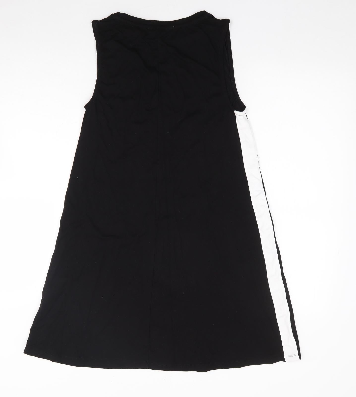 Pull & Bear Womens Black  Viscose Tank Dress  Size S  Crew Neck Pullover