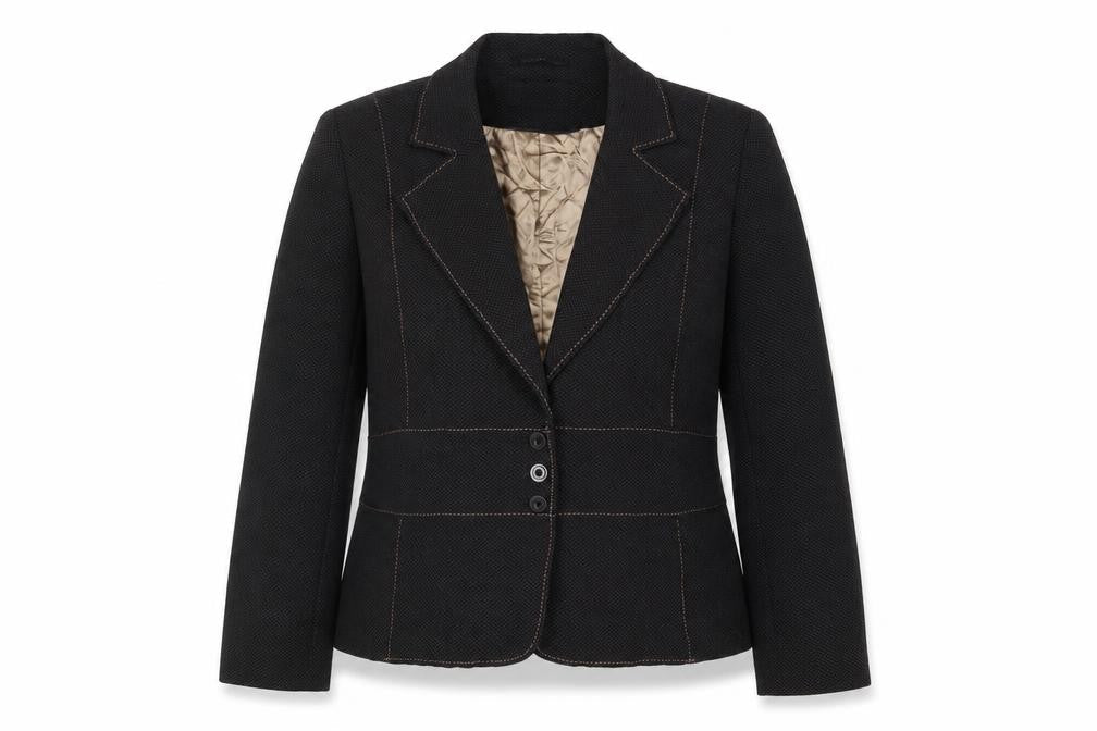 Papaya Womens Brown Geometric Polyester Jacket Suit Jacket Size M